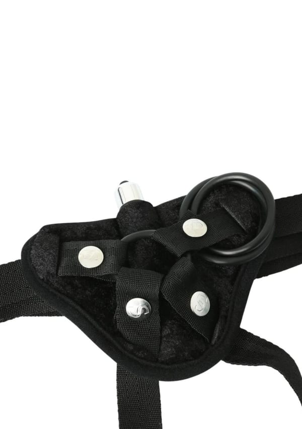 Sportsheets Velvet Strap On harness vibrante velluto nero