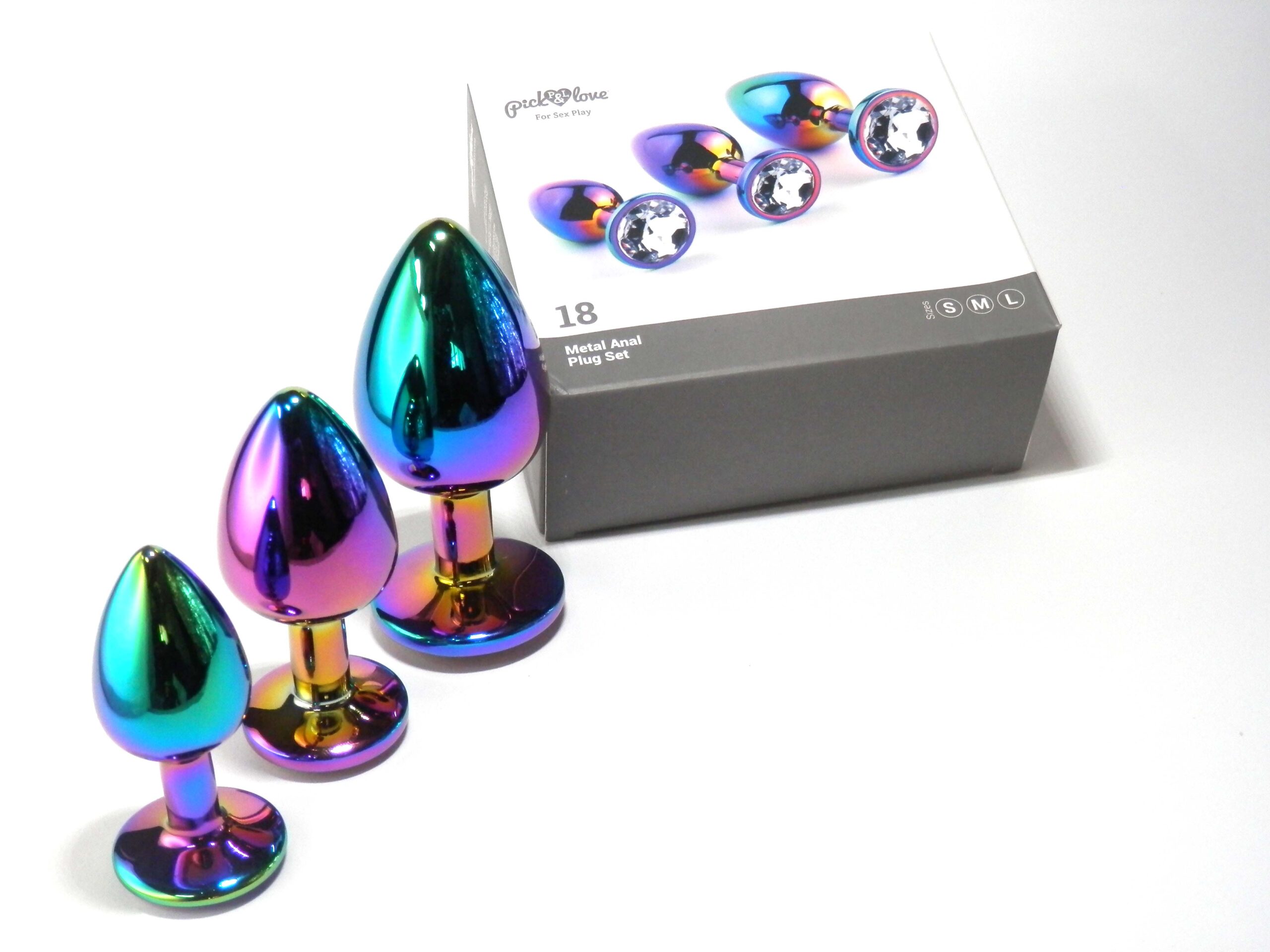Pick&Love Plug Diamante set 3 plug anali metallo
