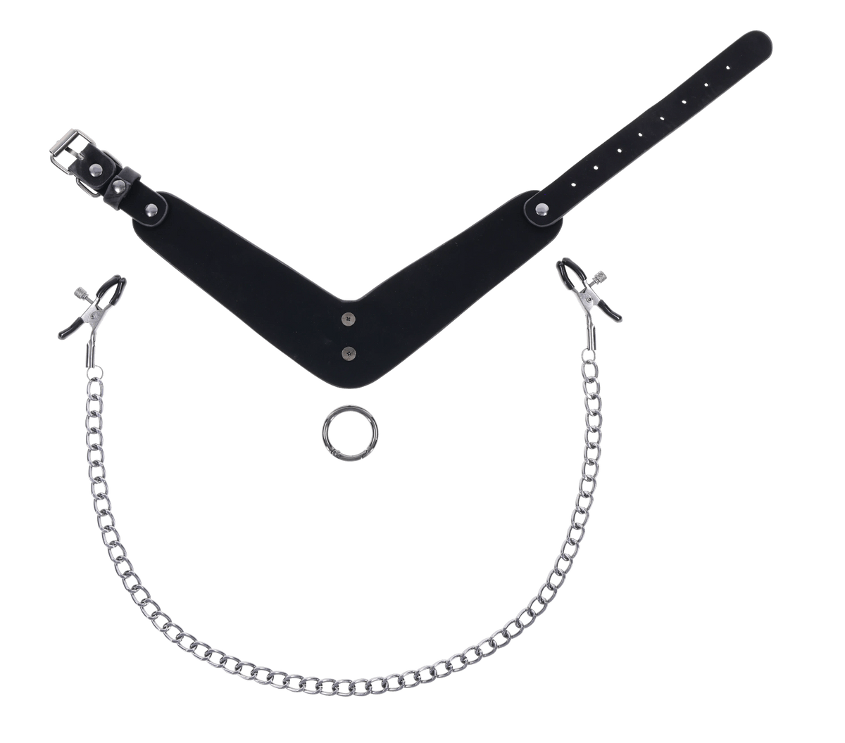 Sportsheets Velvet Noir Collar collare con pinze capezzoli
