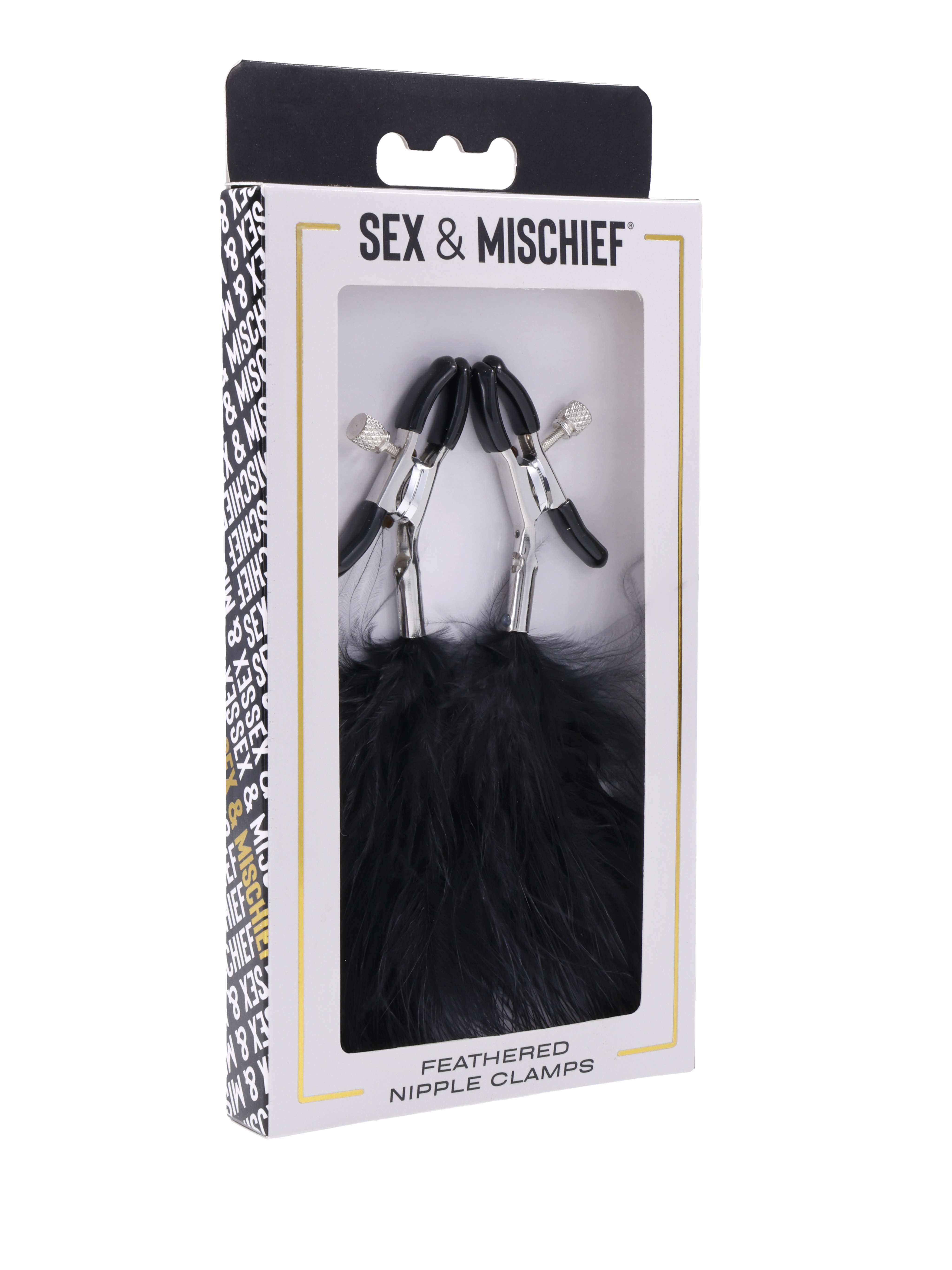 Sportsheets Feathered morsetti capezzoli neri regolabili