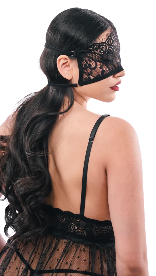 Sex & Mischief Veiled Vision Benda Bondage in Pizzo
