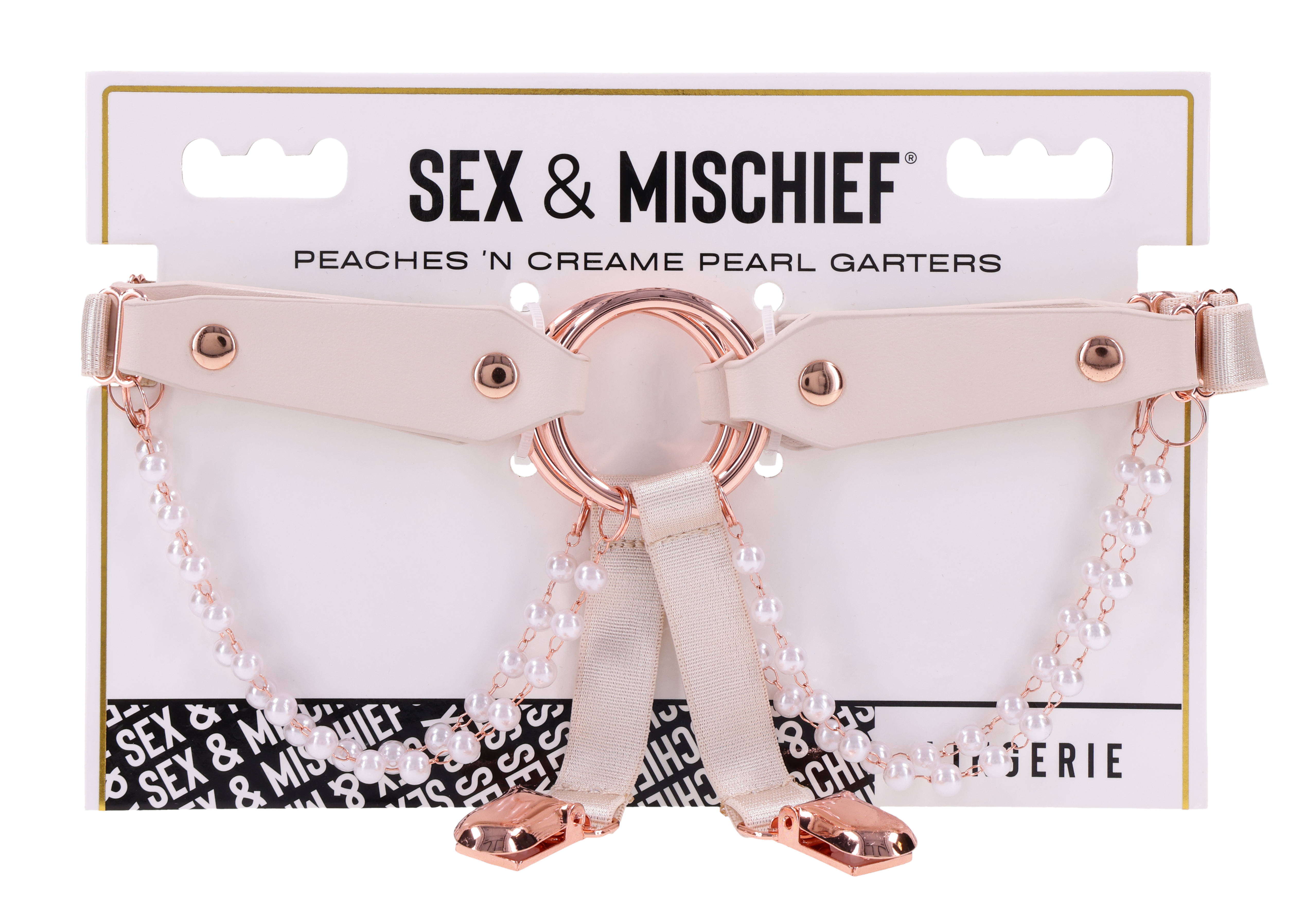 Sportsheets Peaches'n CreaMe Pearl Garters giarrettiere perle