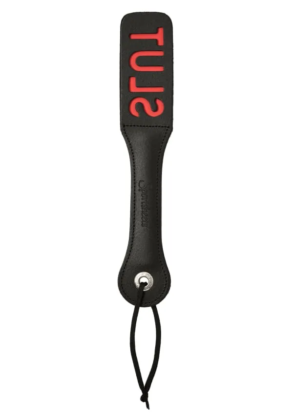 Sportsheets Slut Impressions paddle in pelle nera