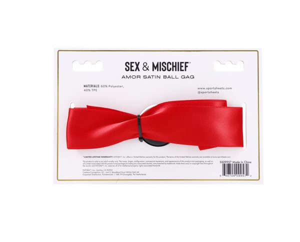 Sportsheets Amor Satin Ball Gag bavaglio raso rosso