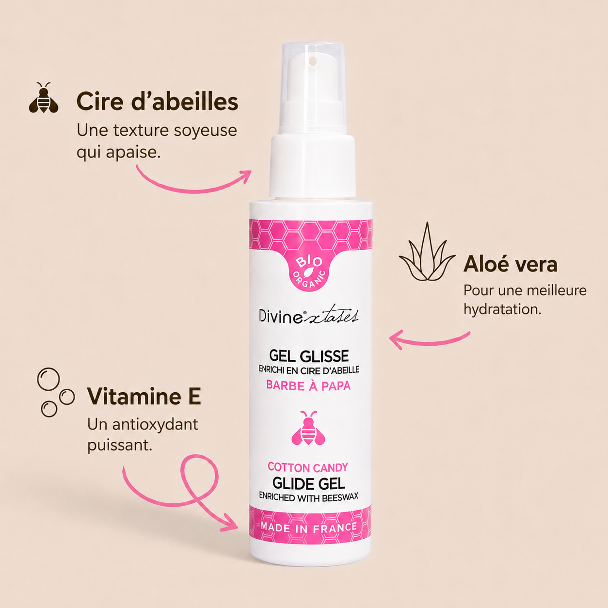 Divinextases Gel Zucchero Filato Lubrificante 100ml Bio