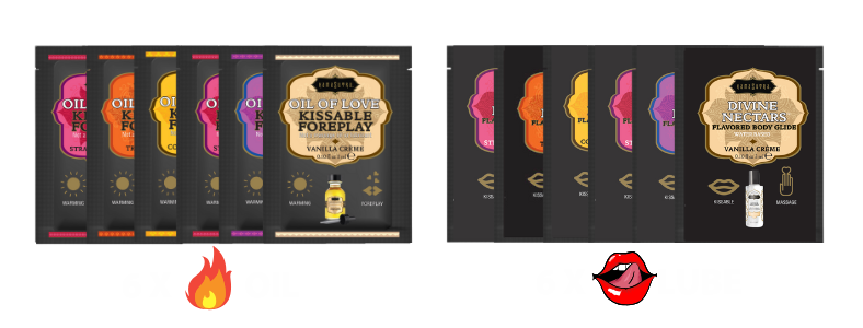 Kama Sutra Sex-to-Go Blow Me kit bacio 12 bustine fragola