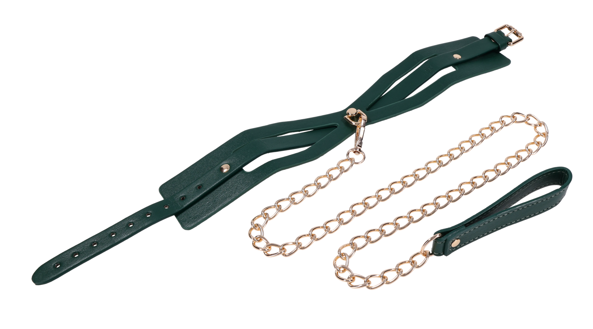 Sportsheets Indica Cutout Collar collare verde con guinzaglio