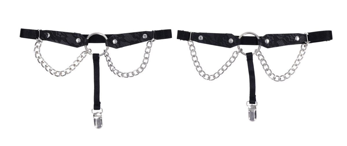 Sportsheets Sex & Mischief Chain Lace giarrettiere nere catene