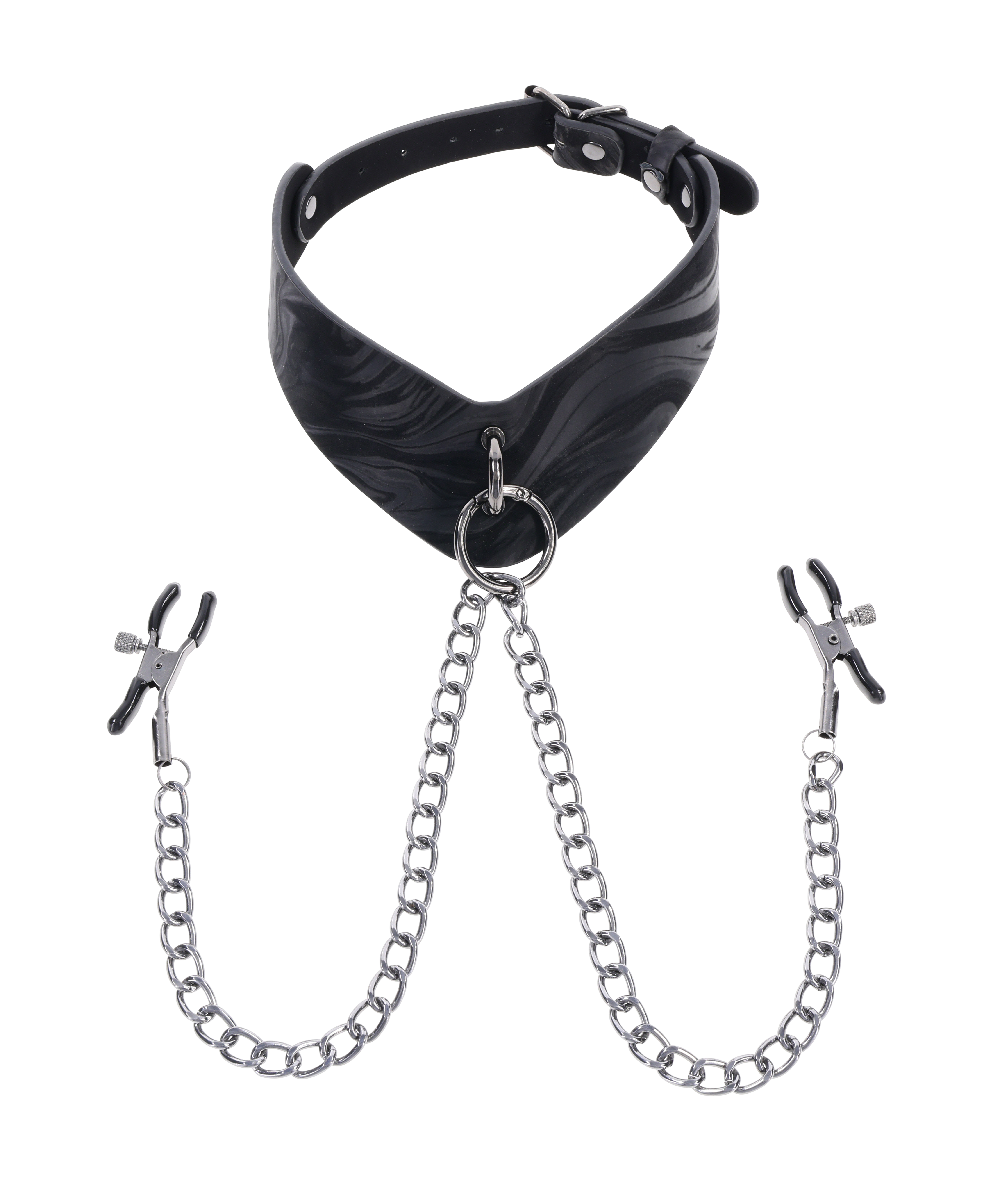 Sportsheets Velvet Noir Collar collare con pinze capezzoli