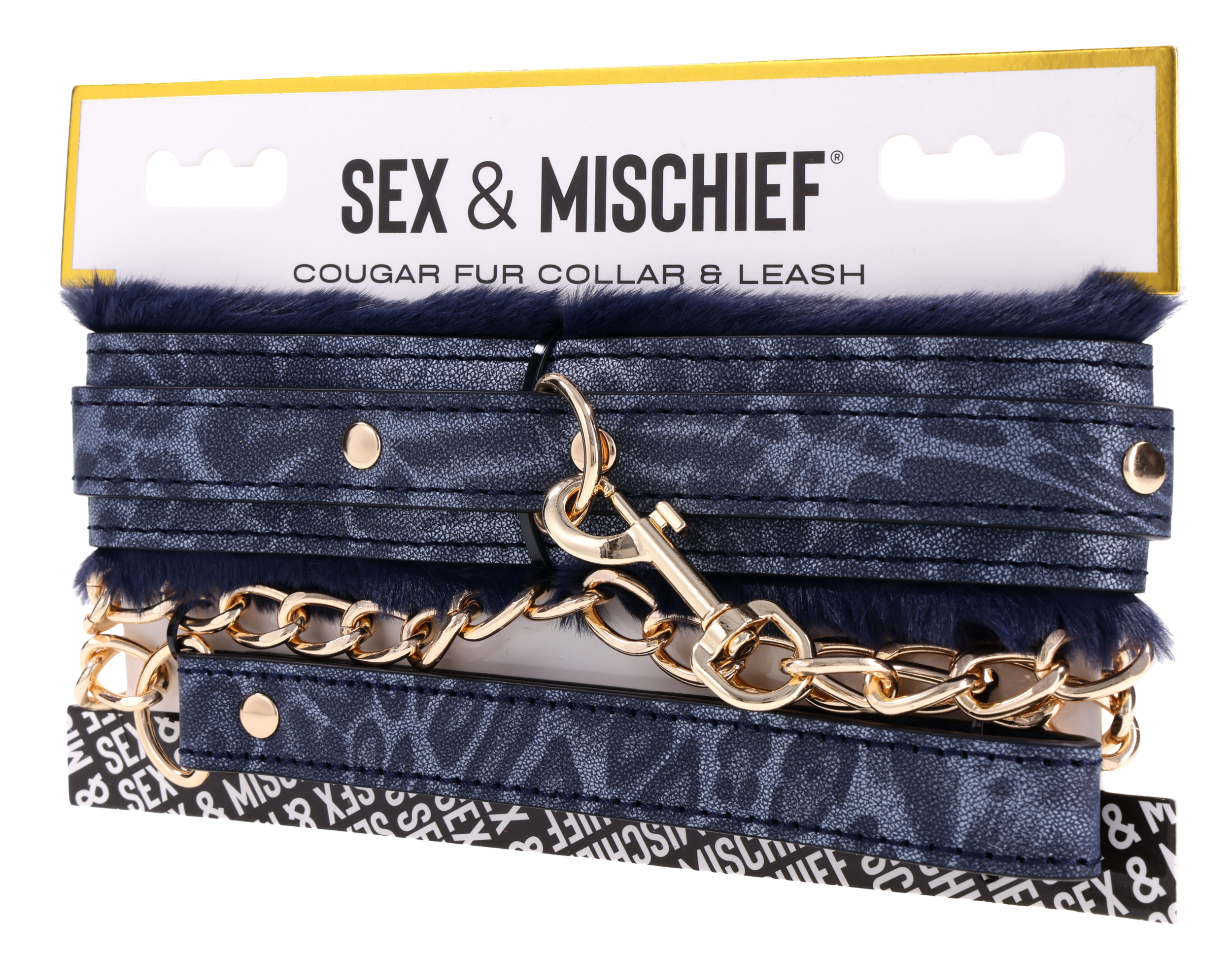 Sportsheets Sex & Mischief Cougar collare guinzaglio blu