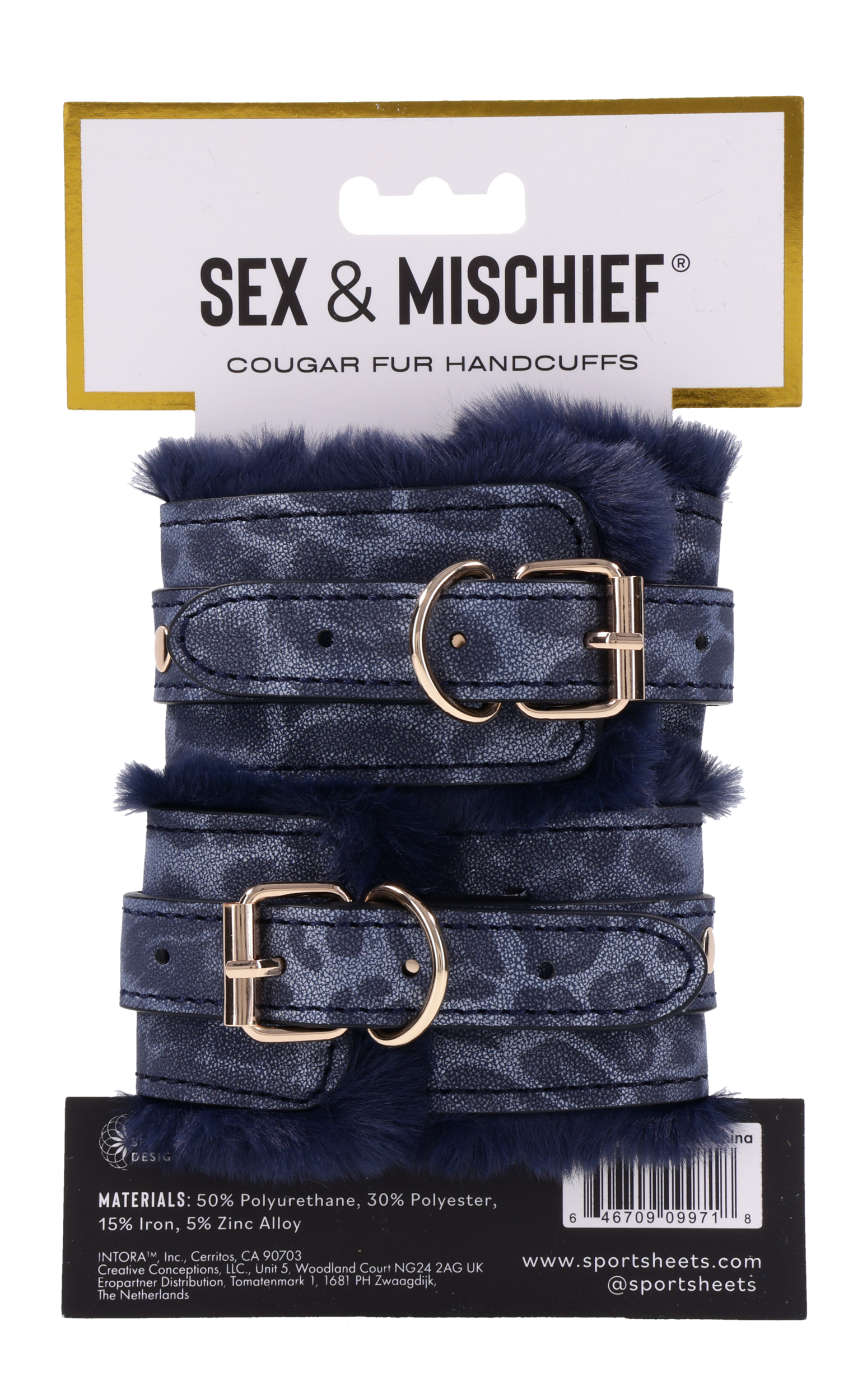 Sportsheets Sex & Mischief Cougar Fur Manette Pelose Blu