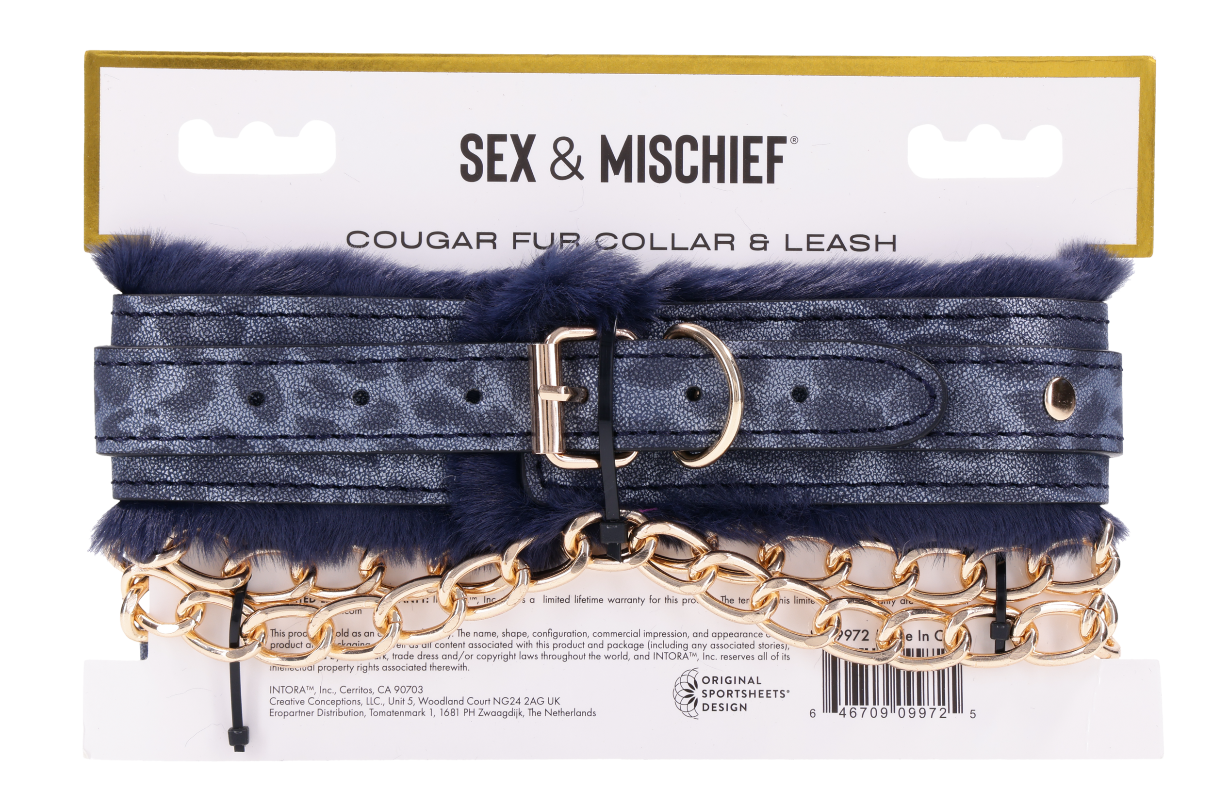 Sportsheets Sex & Mischief Cougar collare guinzaglio blu