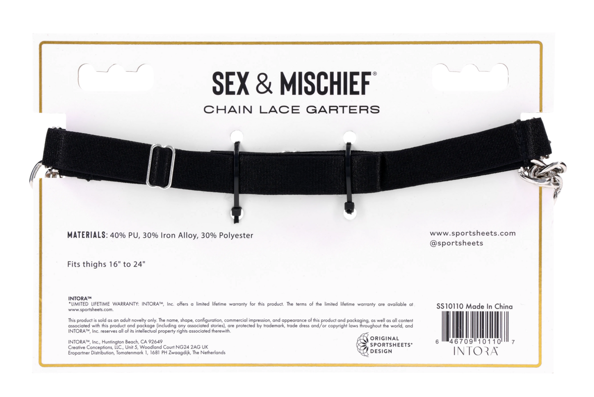 Sportsheets Sex & Mischief Chain Lace giarrettiere nere catene