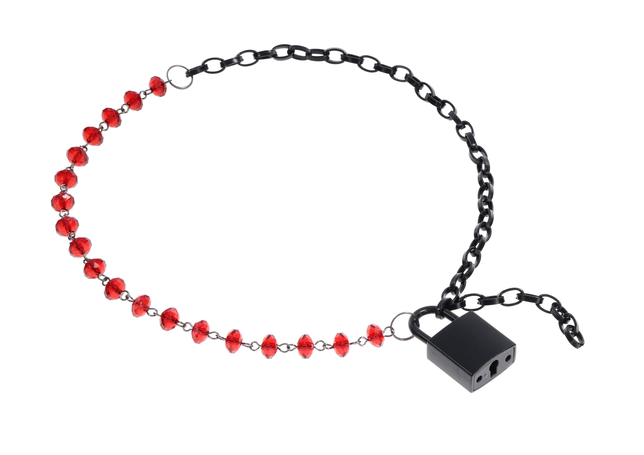 Sex & Mischief Ex's Oh's Crystal Day Collar collare rosso
