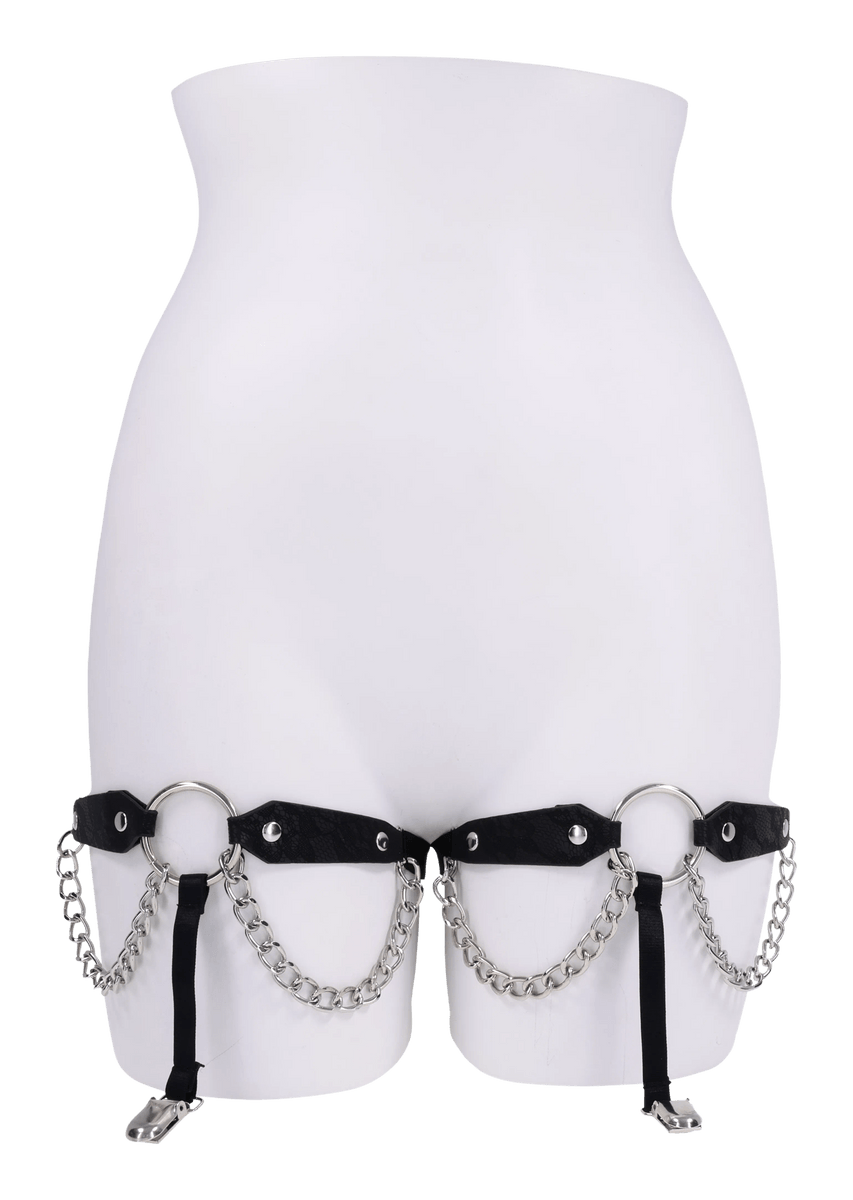 Sportsheets Sex & Mischief Chain Lace giarrettiere nere catene