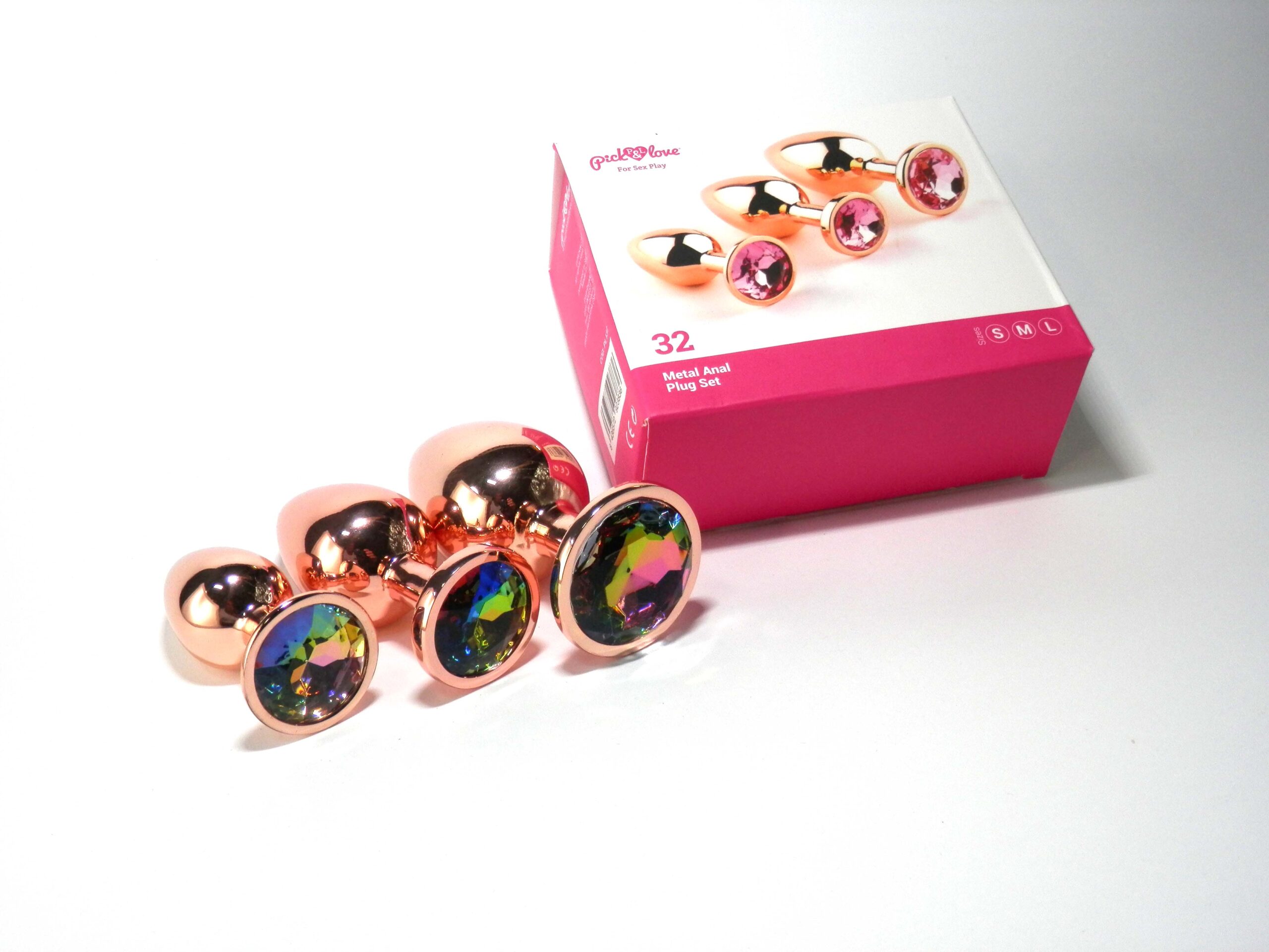 Pick&Love Diamante Dorado set 3 plug anali gioiello