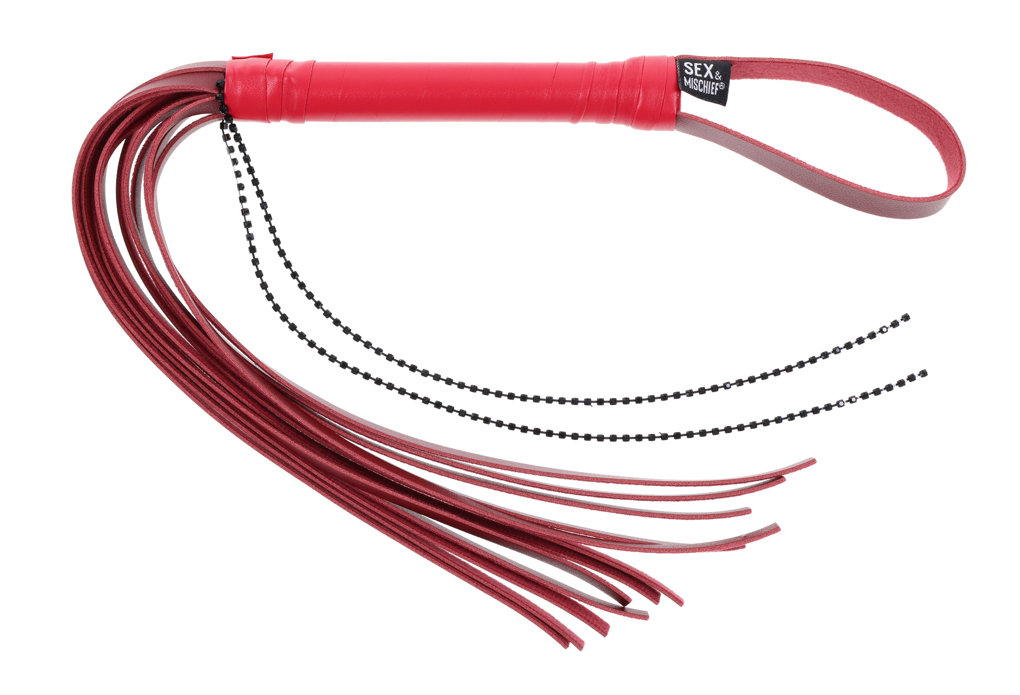 Sportsheets Ex's & Oh's Crystal flogger rosso con cristalli