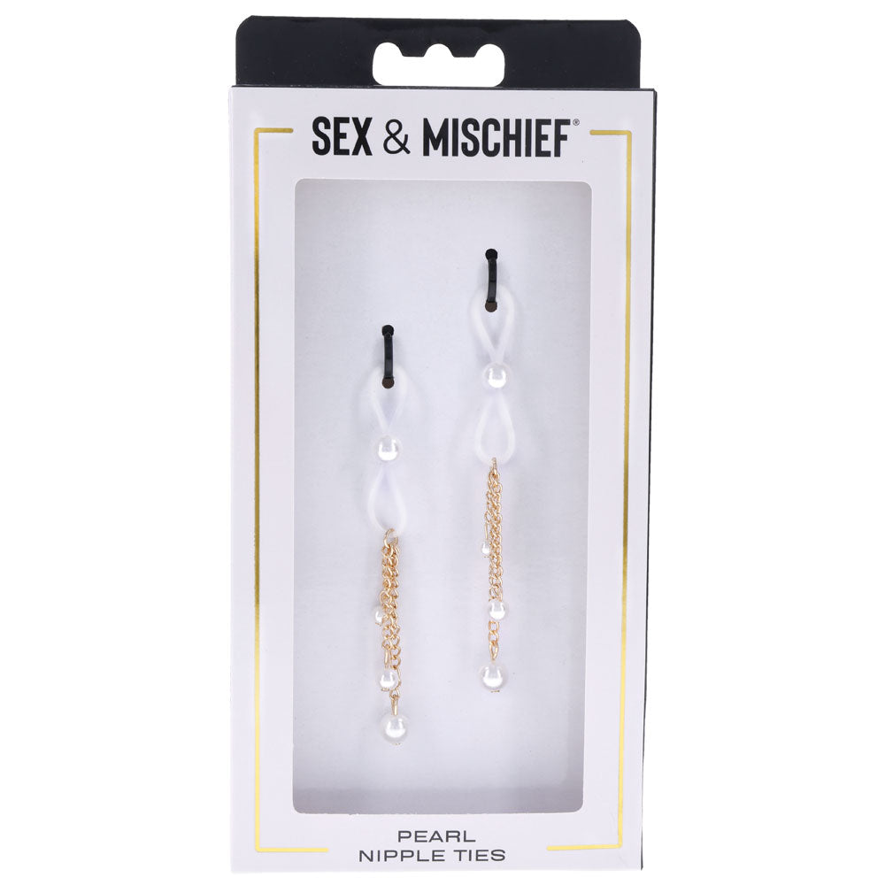 Sex & Mischief Pearl Nipple Ties gioielli capezzoli perle