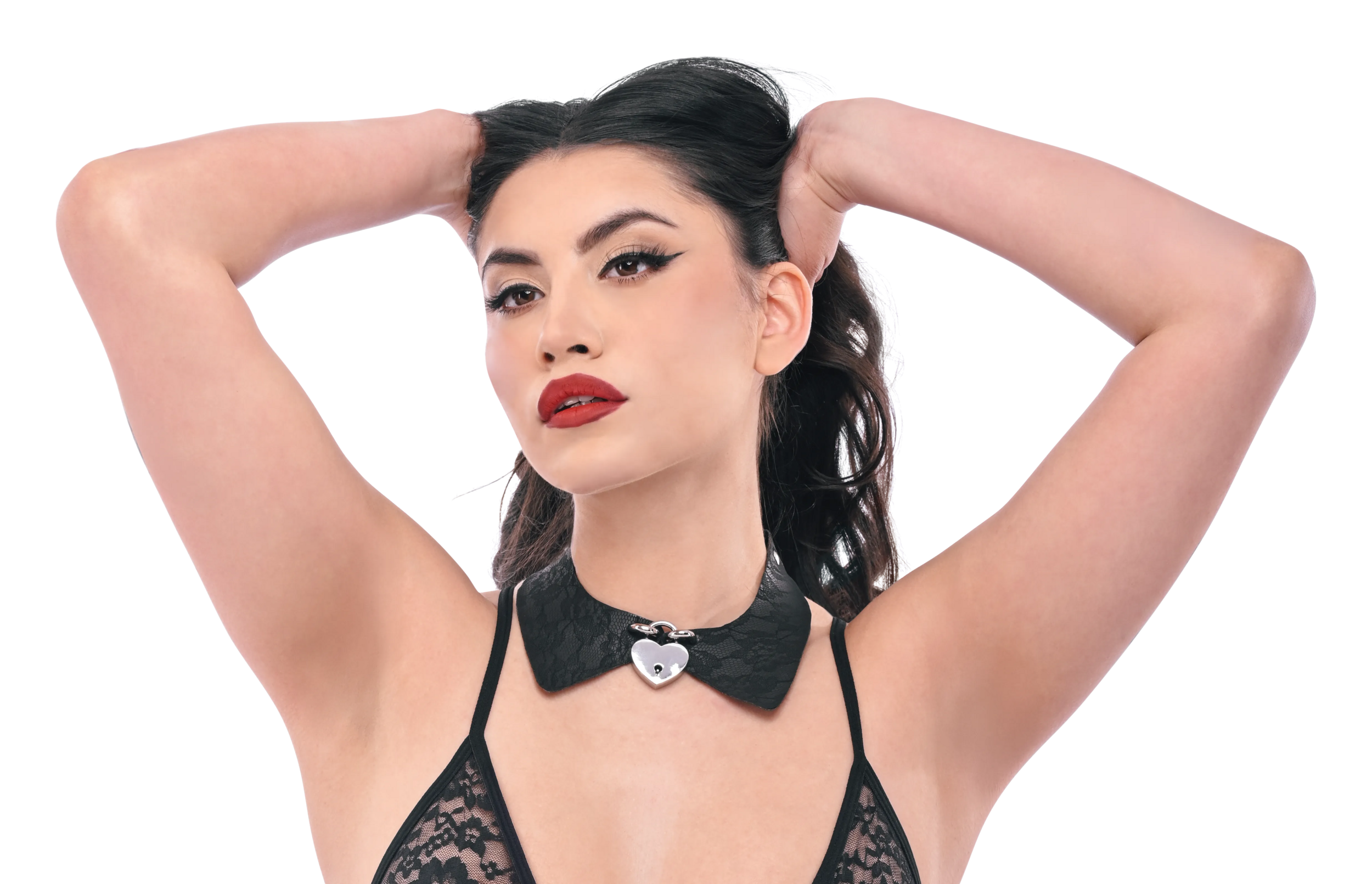 Sex & Mischief Heartbound Lace Day Collar collare pizzo