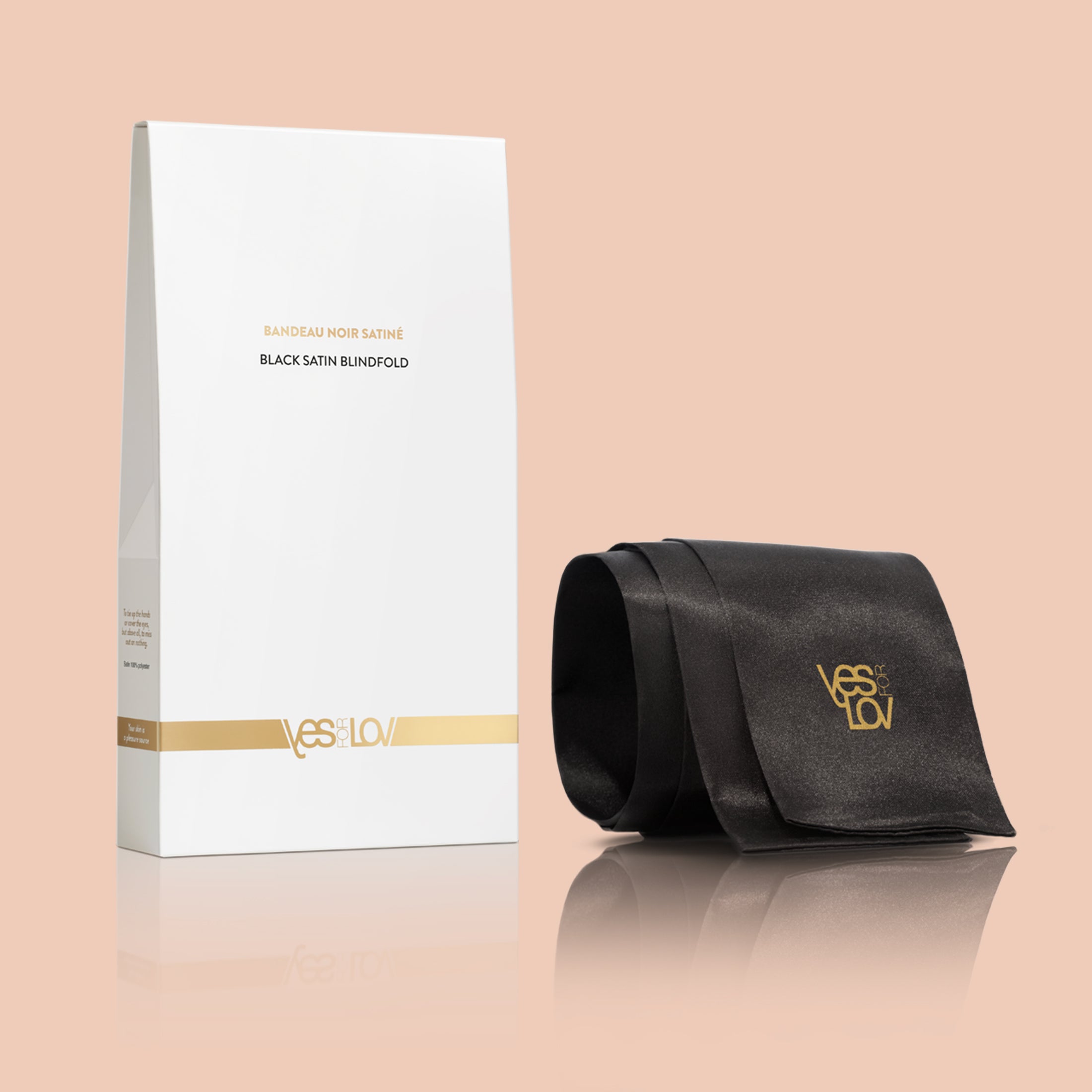 YesforLove Black Satin benda occhi satin nero 135 cm