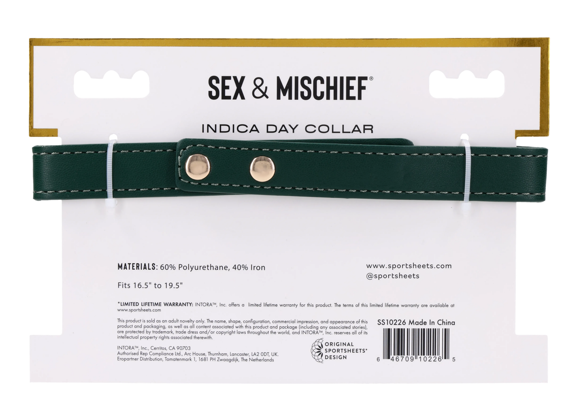 Sportsheets Indica day collar verde smeraldo