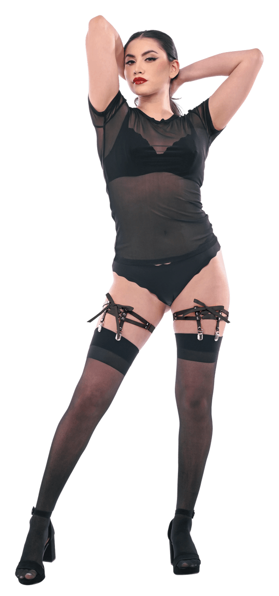 Sportsheets Laced Up Garters reggicalze nere