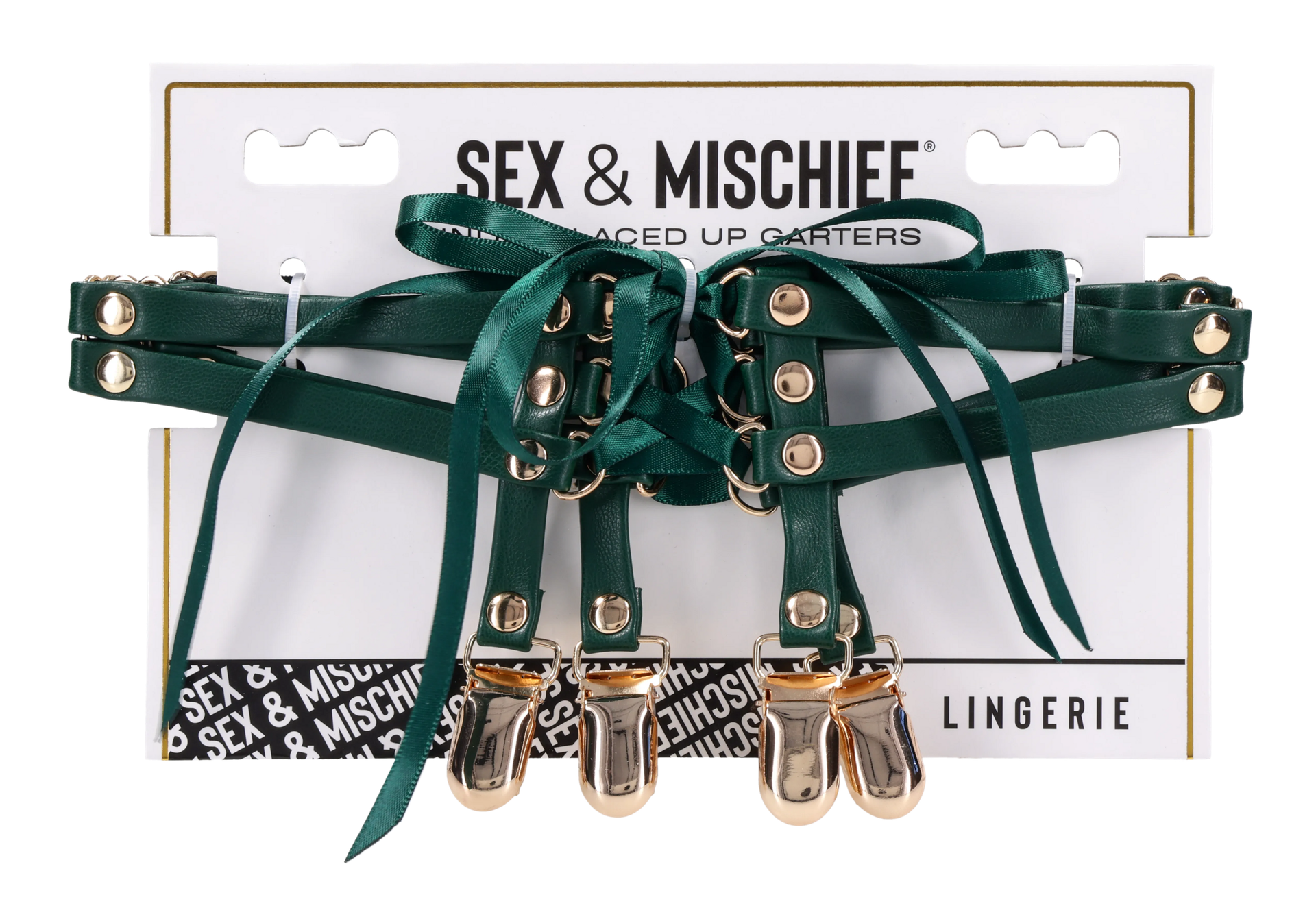 Sex & Mischief Indica Laced Up giarrettiere verdi regolabili