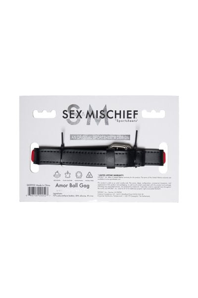 Sportsheets Amor Ball Gag bavaglio cuore rosso traspirante