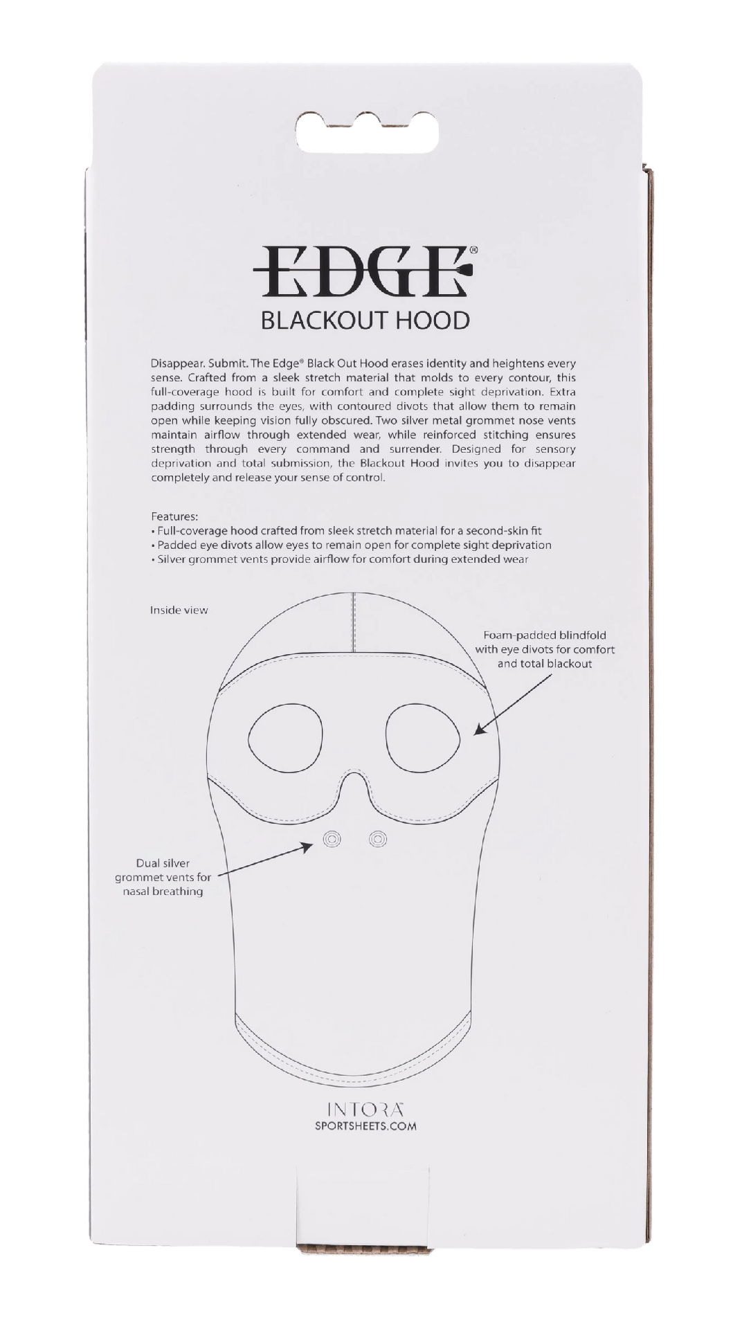 Sportsheets Edge Blackout Hood cappuccio sensoriale nero