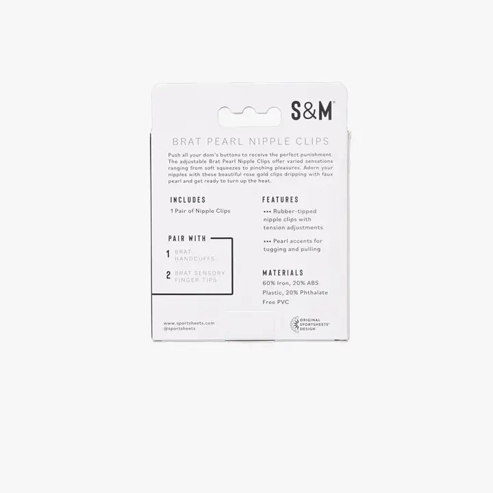 Sportsheets Brat Pearl pinze capezzoli oro rosa perle