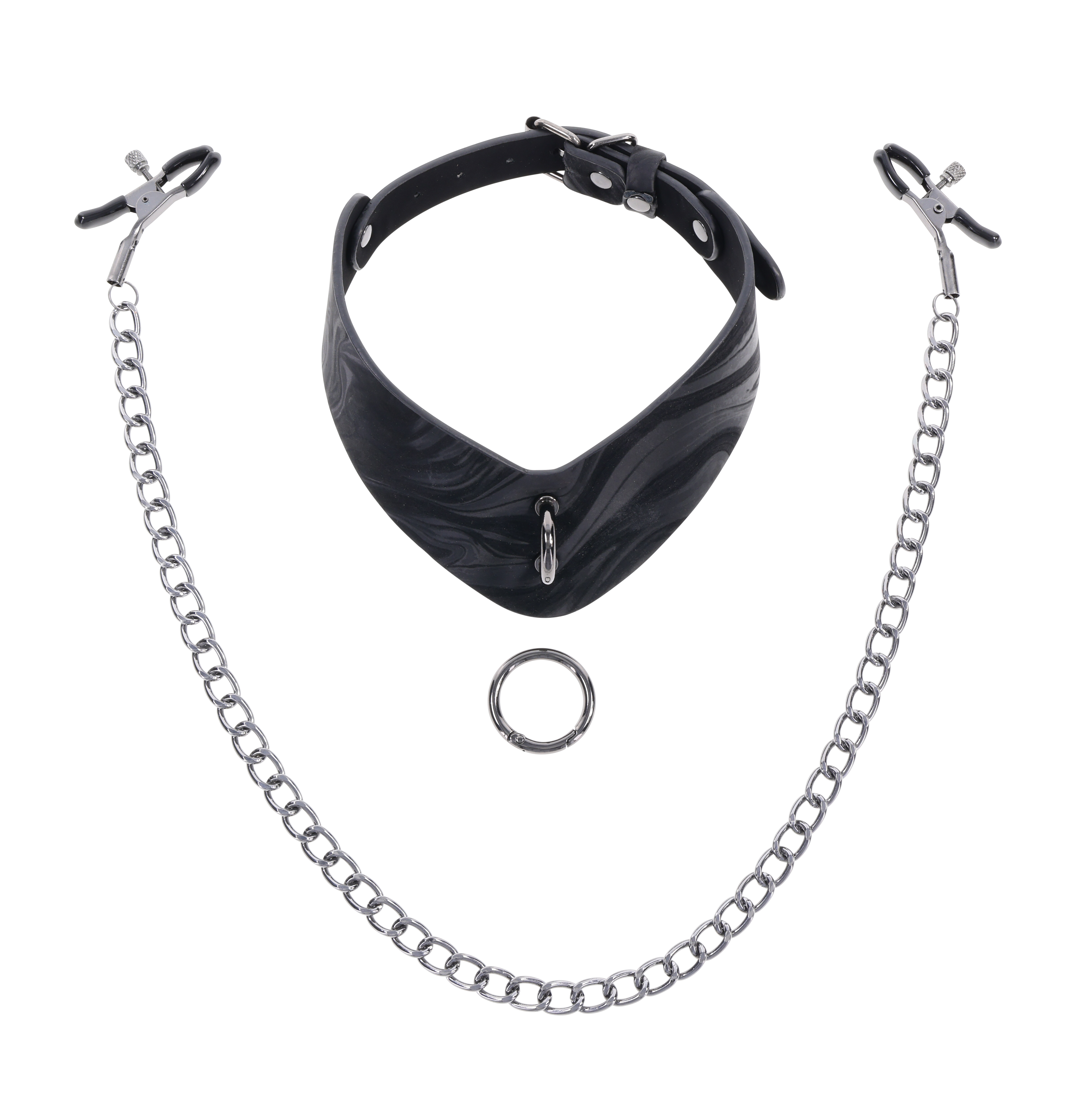 Sportsheets Velvet Noir Collar collare con pinze capezzoli