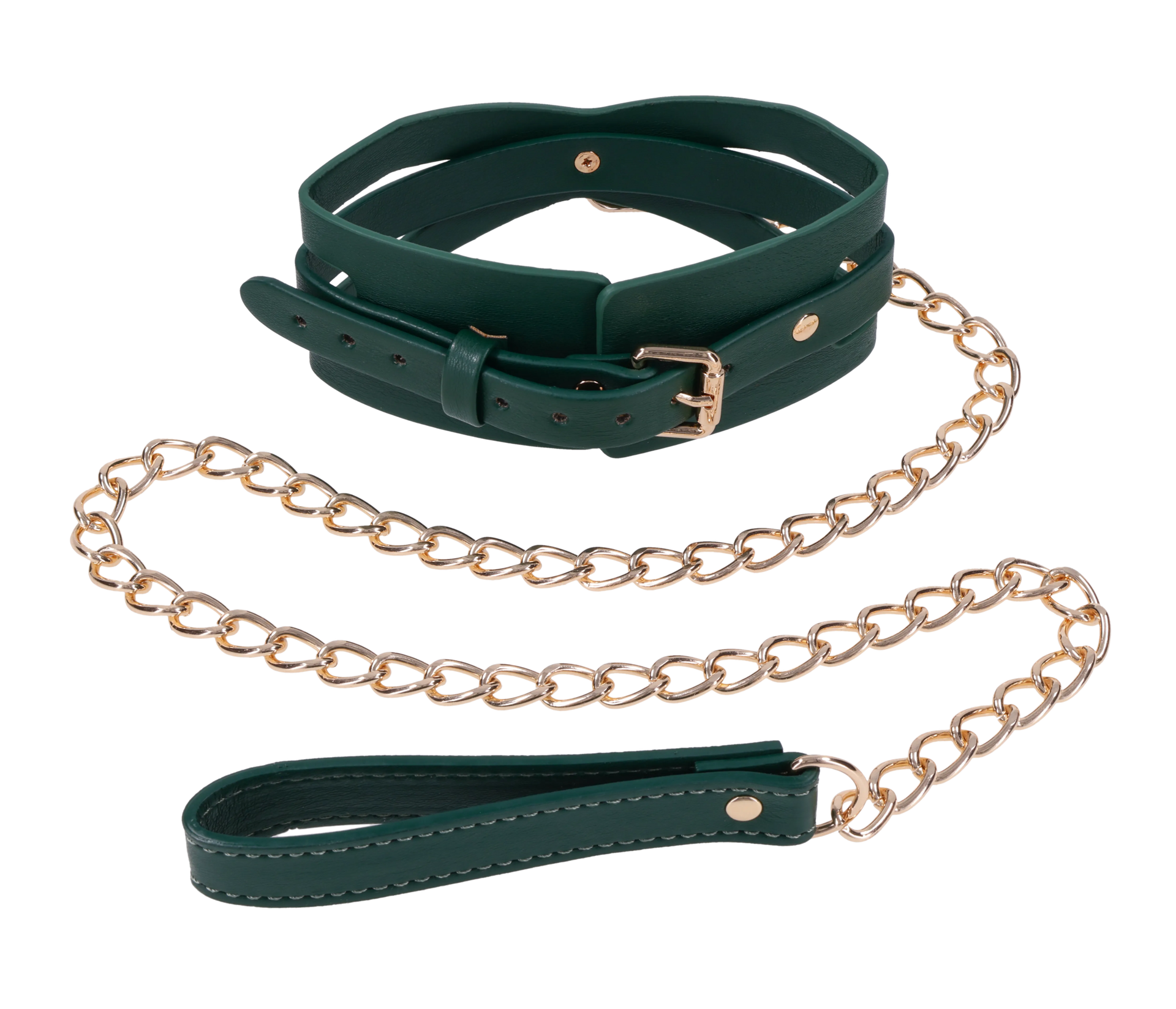 Sportsheets Indica Cutout Collar collare verde con guinzaglio