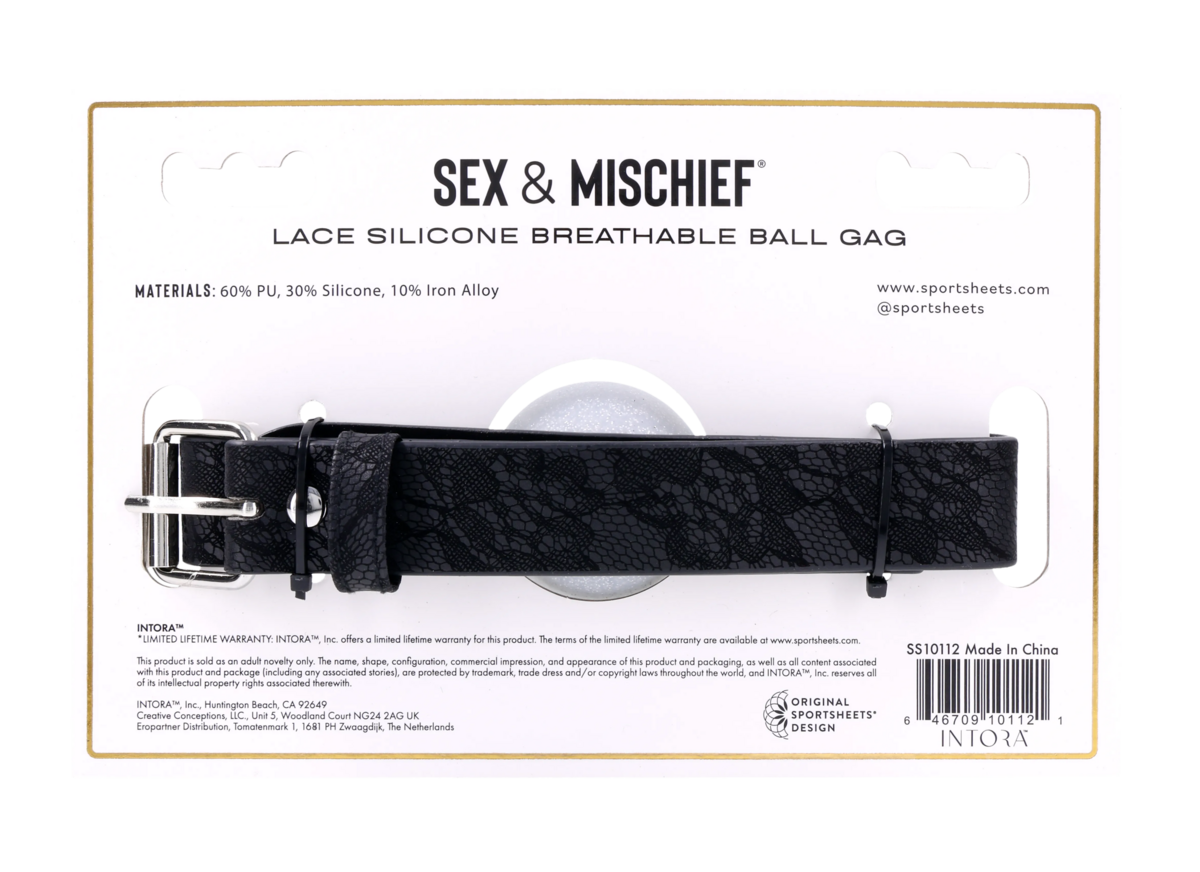 Sex & Mischief Lace Ball Gag bavaglio pallina silicone 4,45cm
