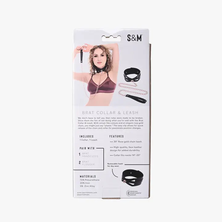 Sportsheets Sex & Mischief Brat collare oro rosa