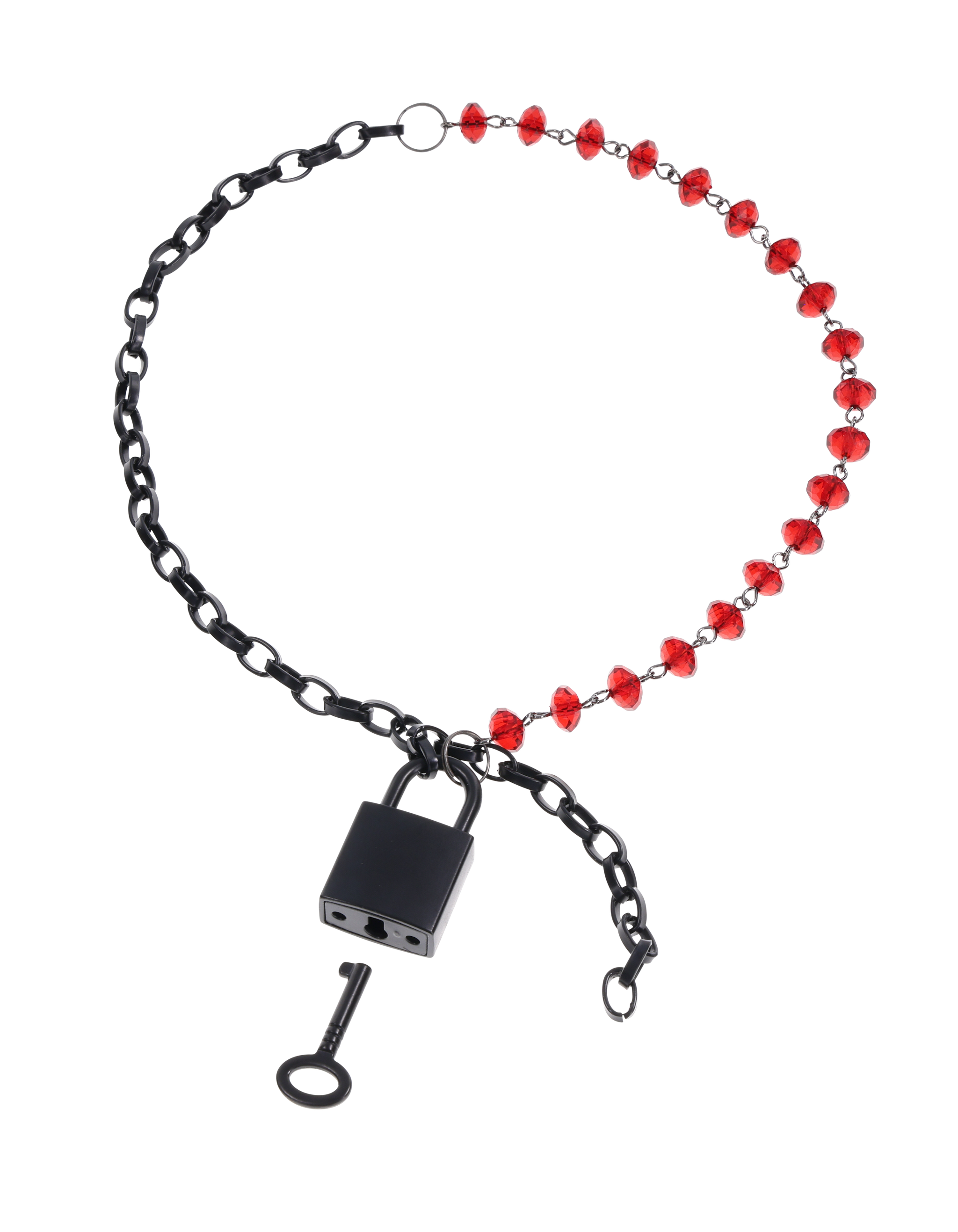 Sex & Mischief Ex's Oh's Crystal Day Collar collare rosso