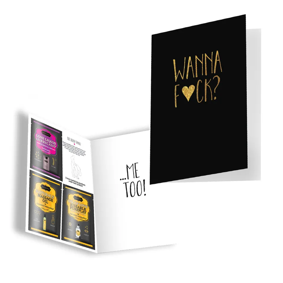 Kamasutra Naughty Notes Wanna F*ck? Me Too! biglietto erotico