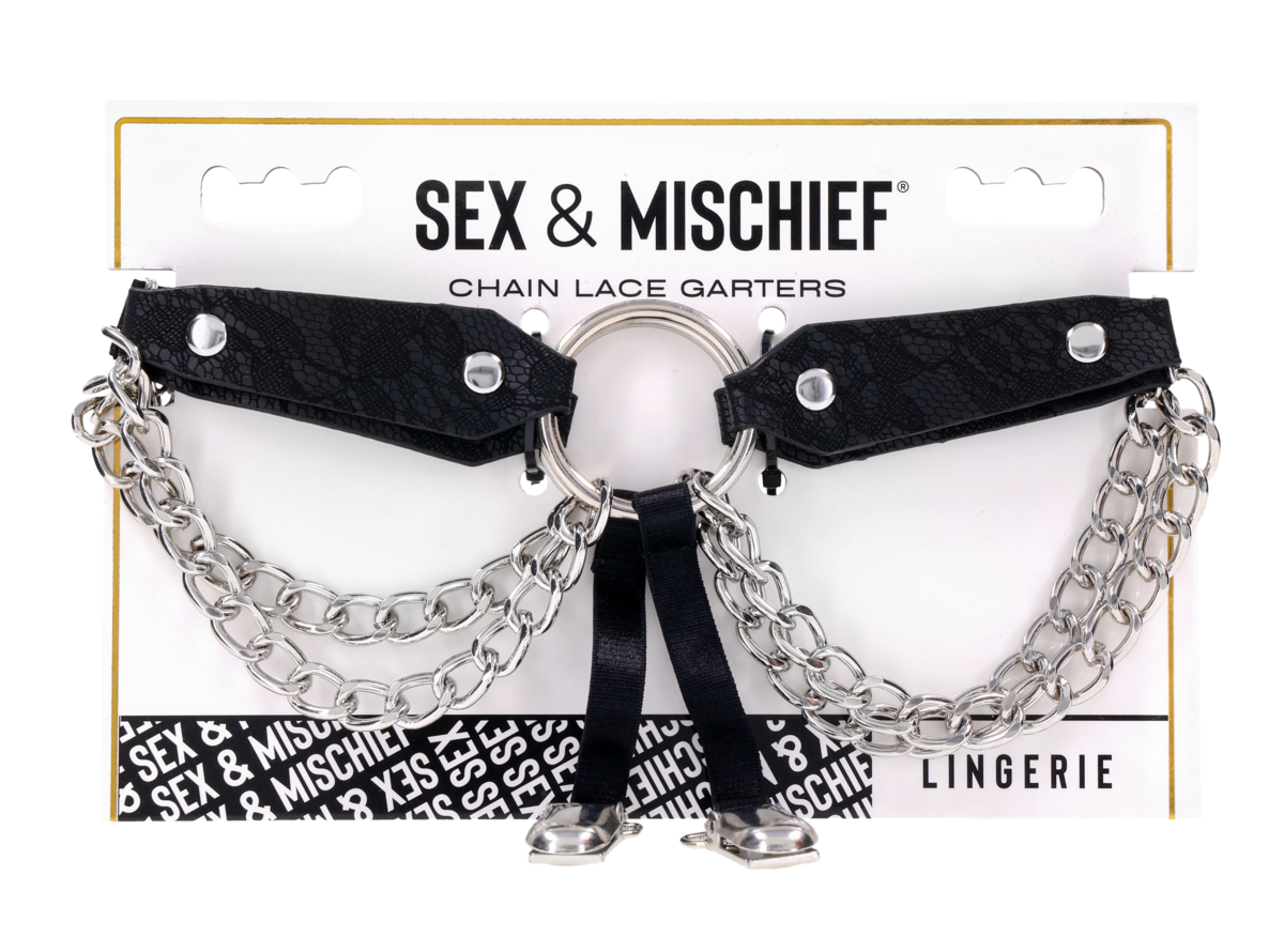 Sportsheets Sex & Mischief Chain Lace giarrettiere nere catene