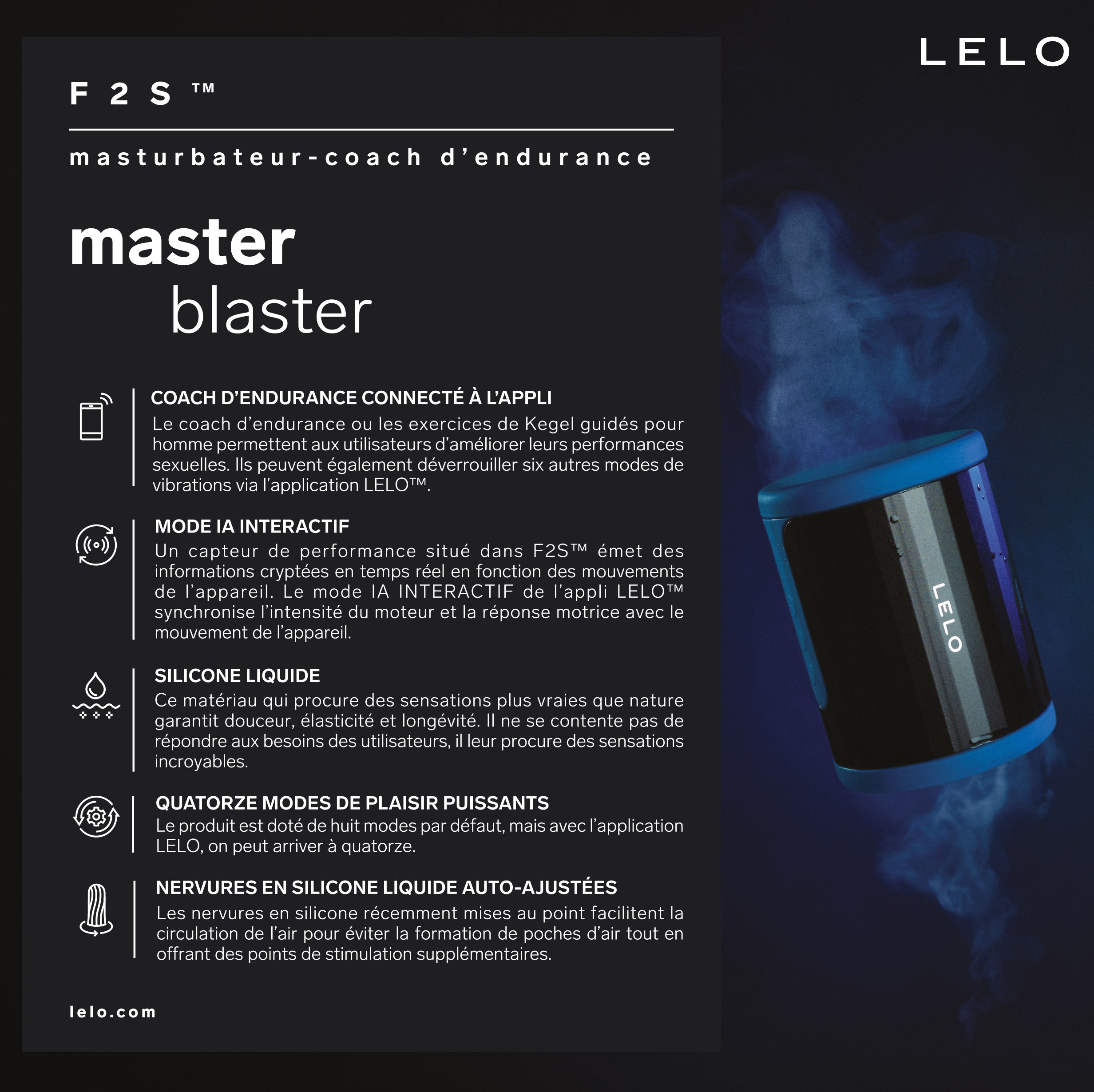 Lelo F2S Masturbatore Pene 8 Intensità App Bluetooth