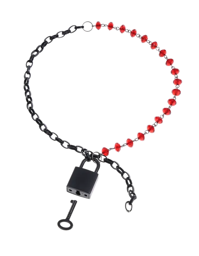 Sex & Mischief Ex's Oh's Crystal Day Collar collare rosso