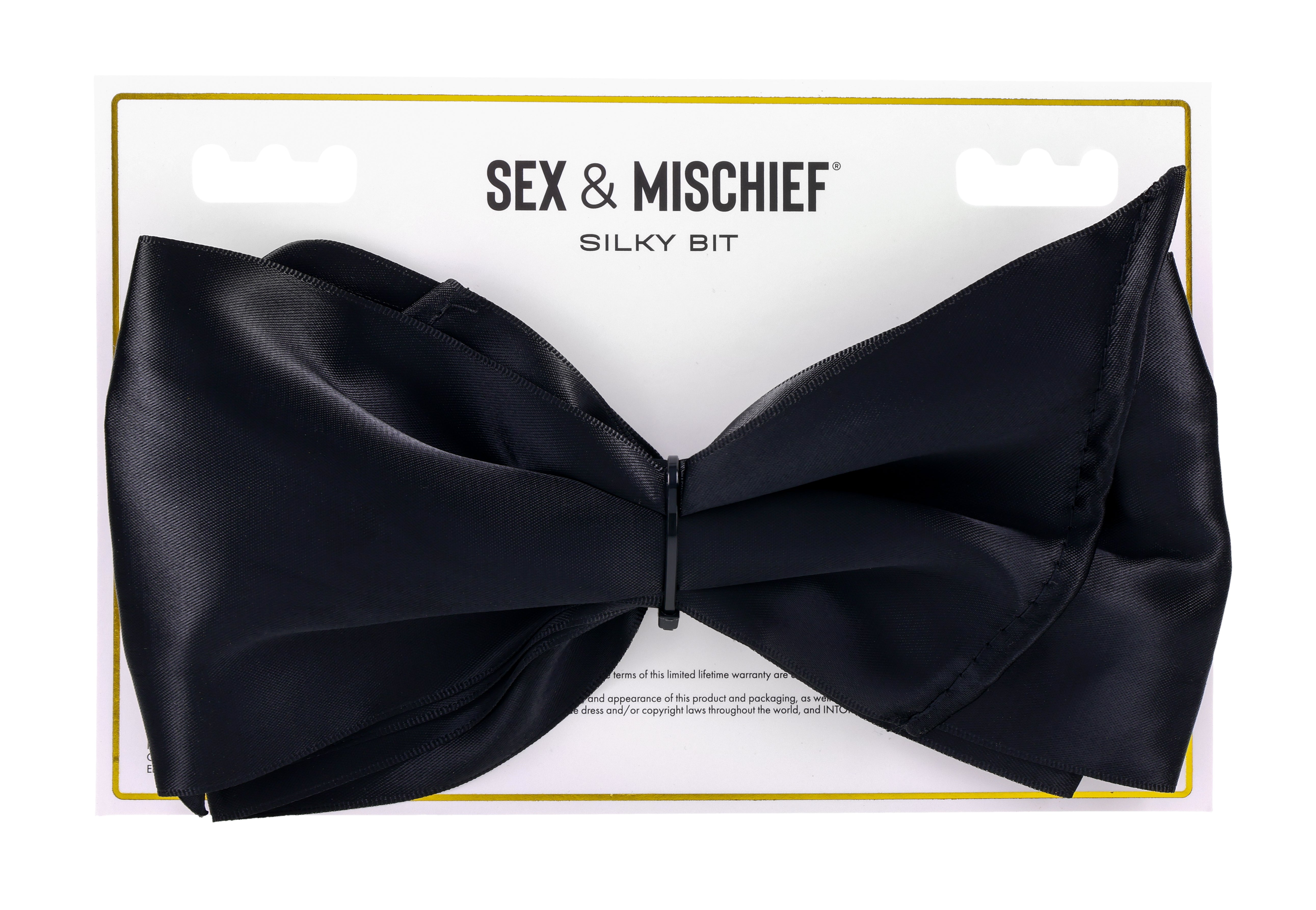 Sex & Mischief Silky Bit Gag bavaglio morso raso nero