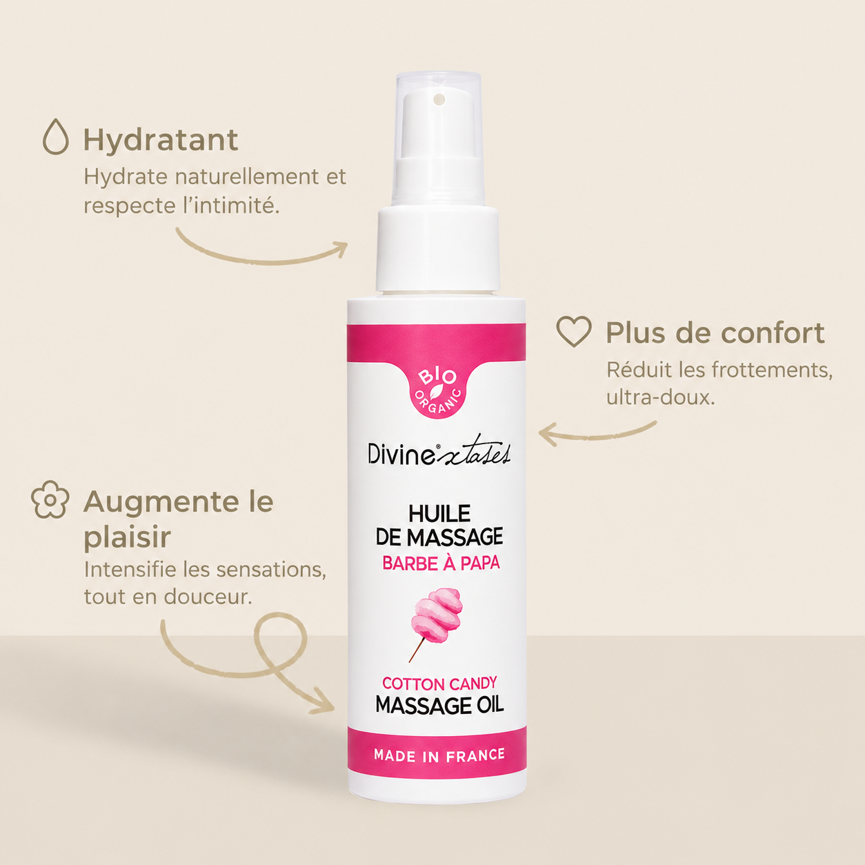 Divinextases Barbe à Papa olio da massaggio bio