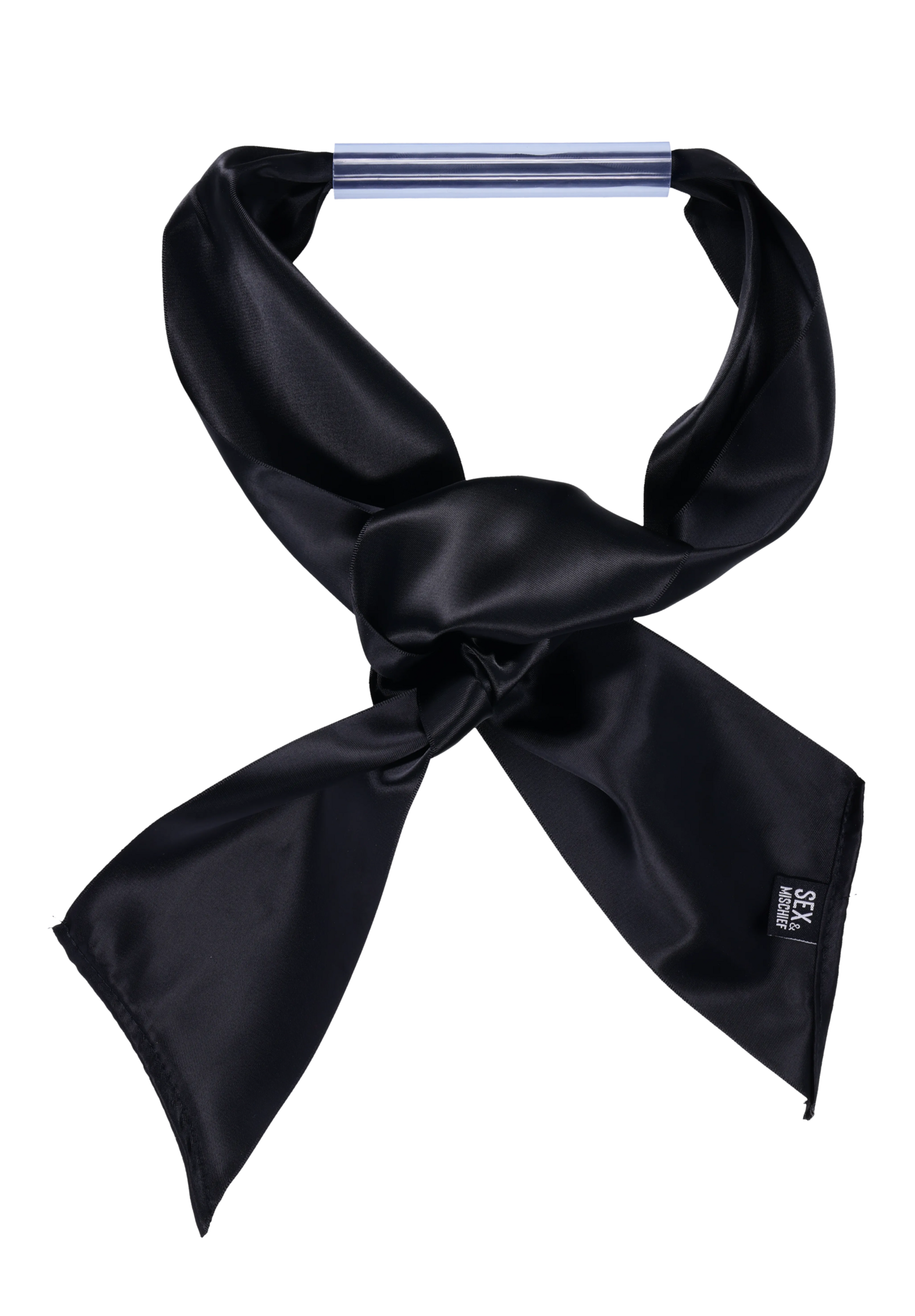 Sex & Mischief Silky Bit Gag bavaglio morso raso nero
