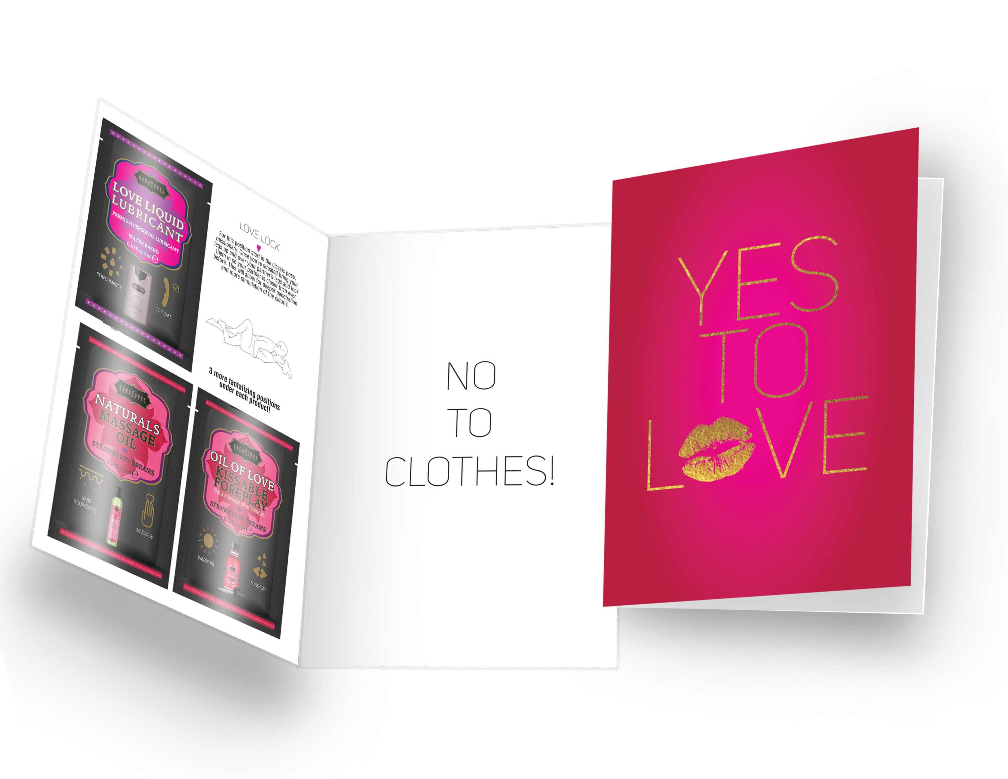 Kamasutra Naughty Notes Biglietto Yes to Love 3x3 ml Fragola