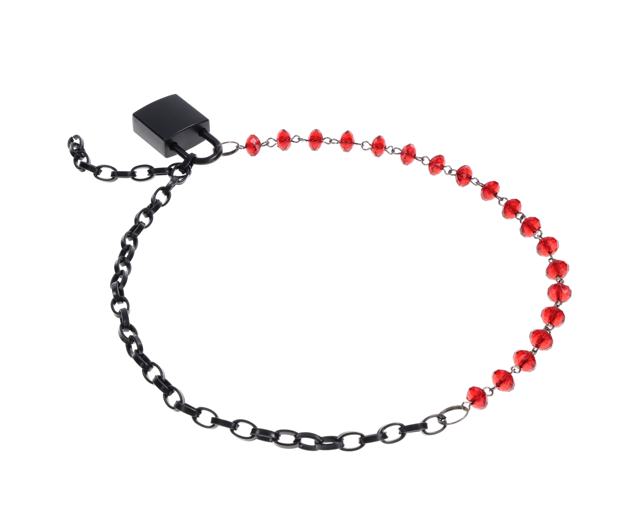 Sex & Mischief Ex's Oh's Crystal Day Collar collare rosso
