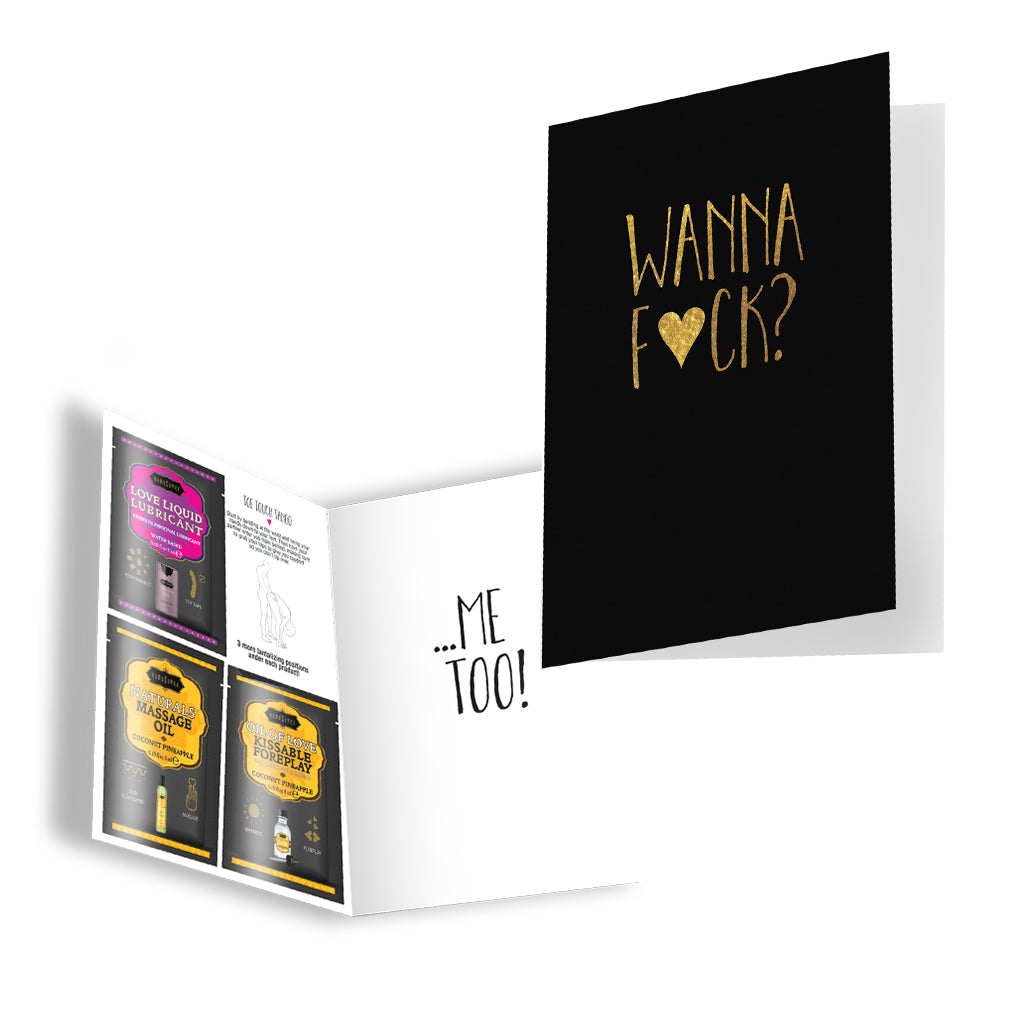 Kamasutra Naughty Notes Wanna F*ck? Me Too! biglietto erotico