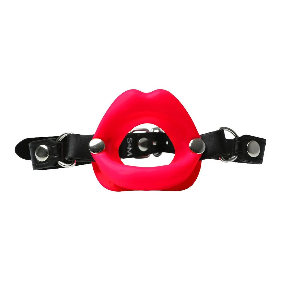 Sex & Mischief Red Silicone Lips bavaglio bocca aperta