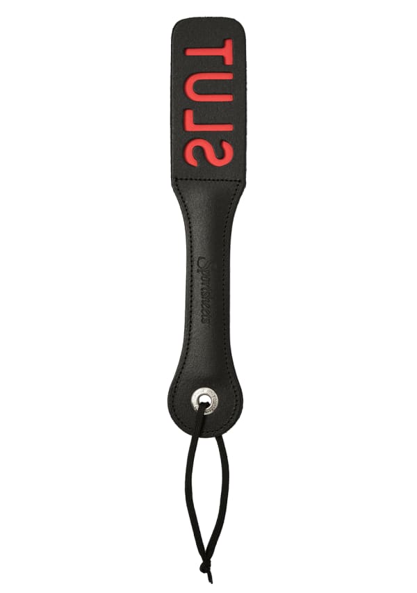 Sportsheets Slut Impressions paddle in pelle nera