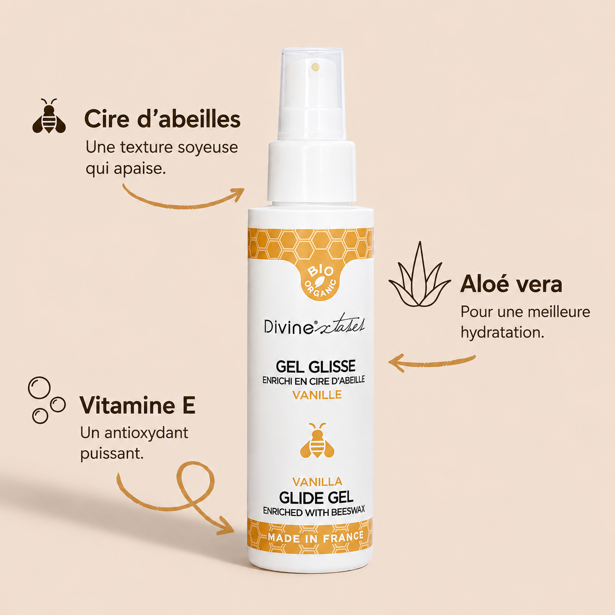 Divinextases Vaniglia gel lubrificante bio 100 ml