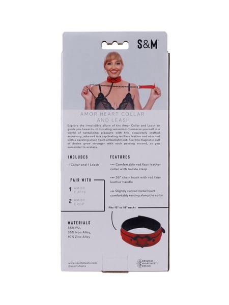 Sportsheets Amor Collar and Leash collare guinzaglio rosso