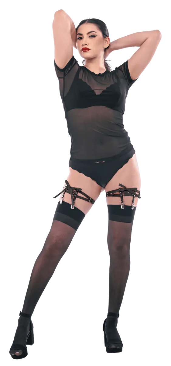 Sportsheets Laced Up Garters reggicalze nere